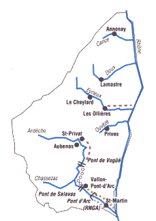 Die wichtigsten Flüsse in der Ardèche